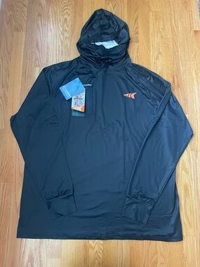 NWT! Kastkjng Black Hooded Fishing Pullover